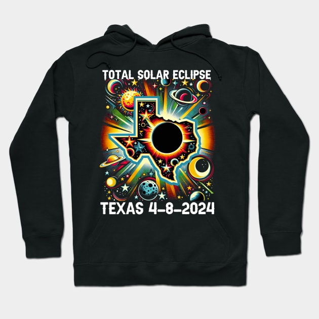 Texas total solar eclipse 08 04 2024 Hoodie by Fun Planet